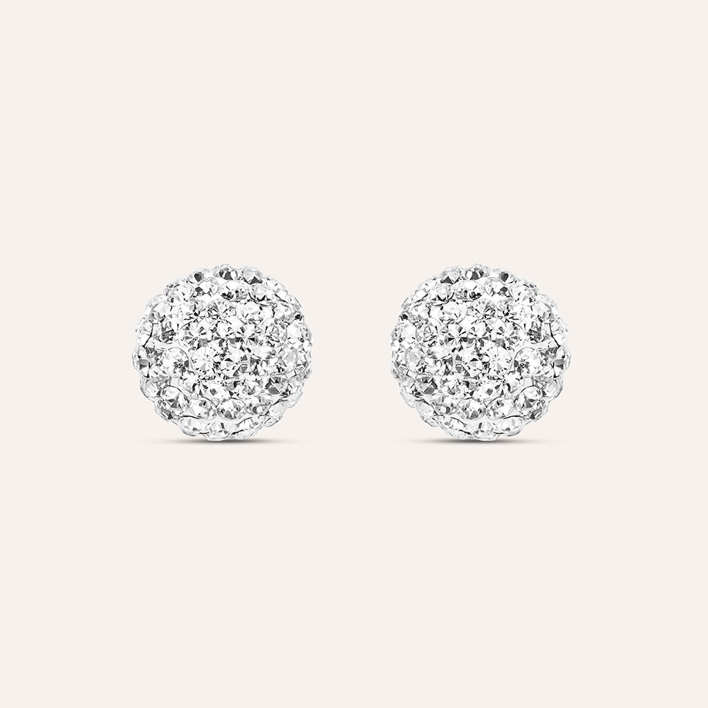 Orecchini Lobo Crystal Gold Oro Bianco Cristallo - Orecchini a Lobo Donna | Stroili
