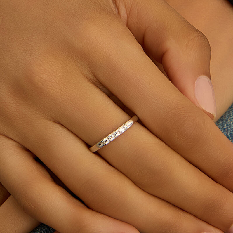 Anello Riviere Firmamenti Oro Bianco Diamante - Anelli Riviere Donna | Stroili