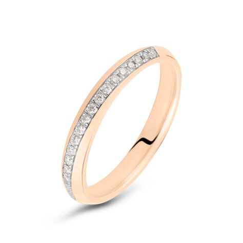Fede Comoda Semi-eternity 3 mm Oro Rosa Diamante - Anelli con Incisione Donna | Stroili