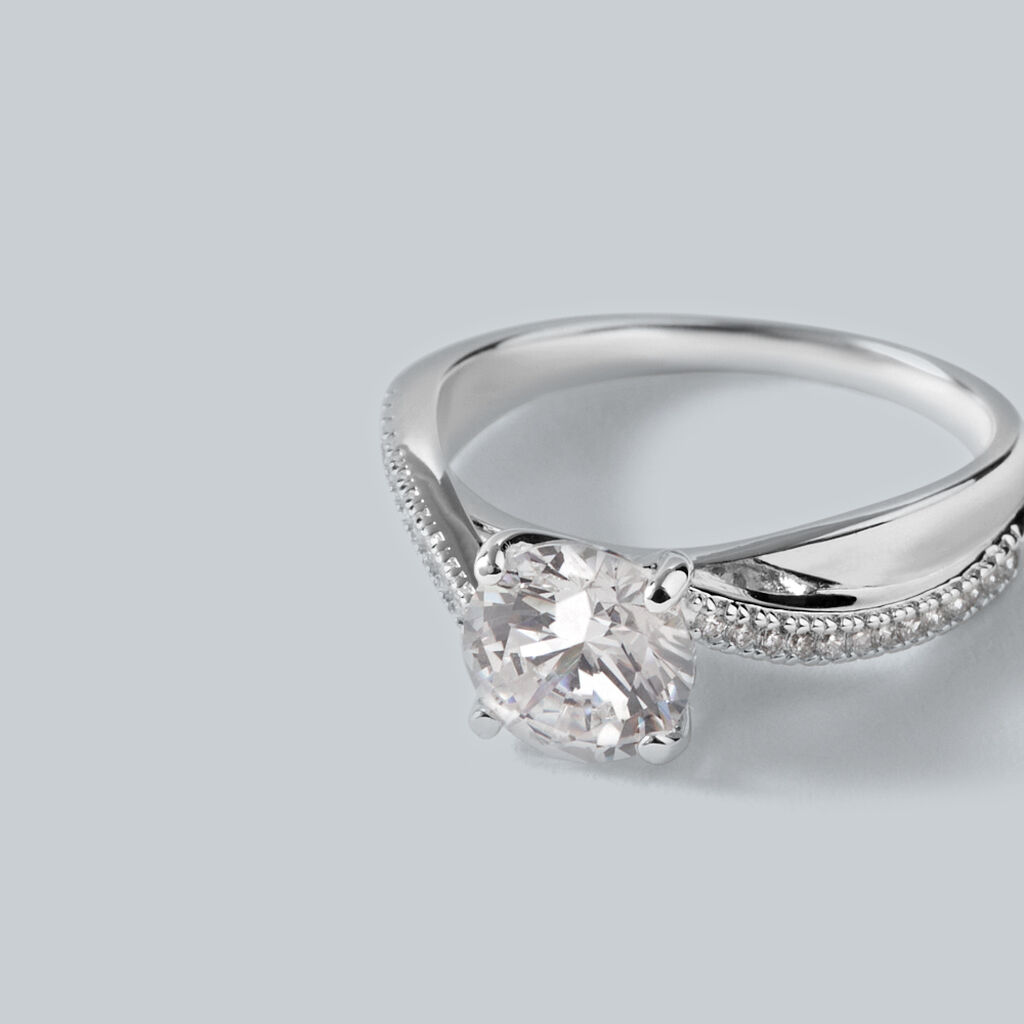 Anello Solitario Silver Elegance Argento Rodiato Cubic Zirconia - Anelli con Pietre Donna | Stroili