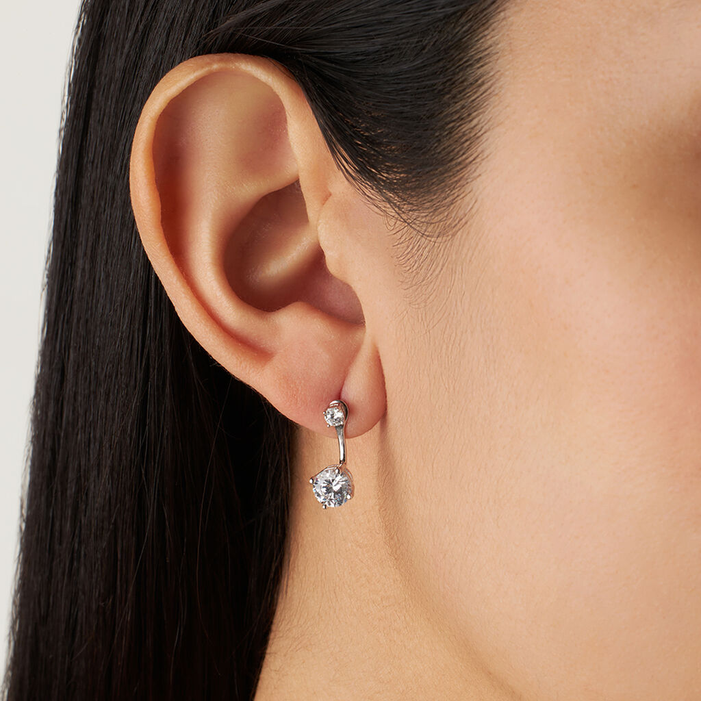 Orecchini Lobo Doppio Punto Luce Silver Elegance Argento Rodiato Cubic Zirconia - Orecchini a Lobo Donna | Stroili