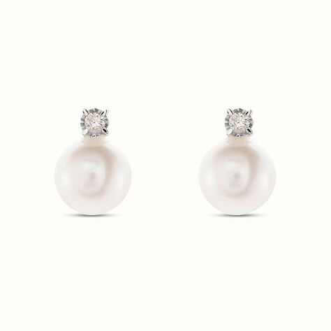 Orecchini Lobo Gold Pearls Oro Bianco Perla D'Acqua Dolce Diamante - Orecchini a Lobo Donna | Stroili