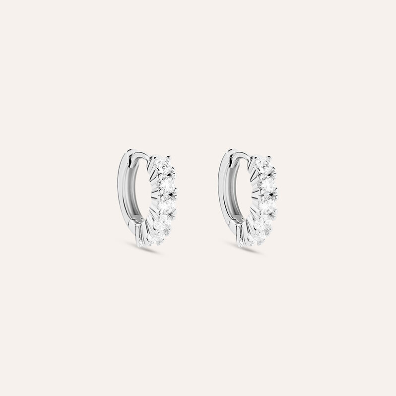 Orecchini A Cerchio Silver Elegance Argento Rodiato Cubic Zirconia - Orecchini a Cerchio Donna | Stroili