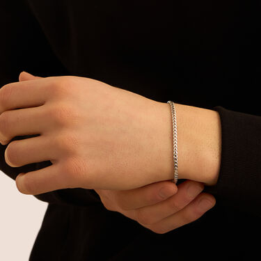 Dankadi Bracciale di Perle per Donna in Argento 925 Larghezza 4MM 6MM Senza e Con Ciondolo a Cuore, Lunghezza 13-21CM Doré Oro Rosa Regalo Festa della Mamma Uomo, 13CM, Argento