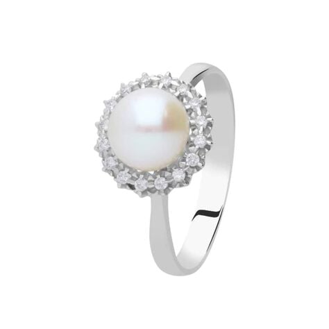 Anello Solitario Gold Pearls Oro Bianco Perla D'Acqua Dolce Diamante - Anelli con Pietre Donna | Stroili