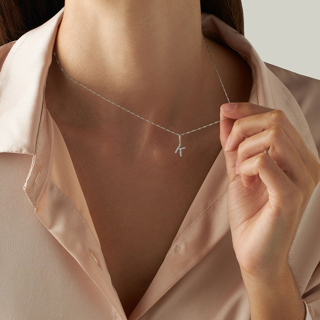 Pendente Sophia Oro Bianco Diamante - Ciondoli Donna | Stroili