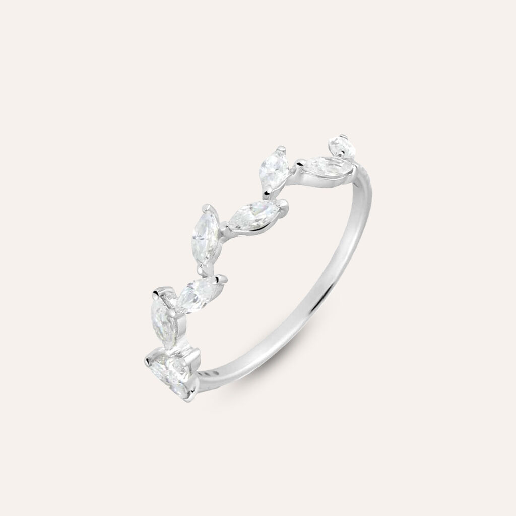 Anello Fantasia Claire Oro Bianco Cubic Zirconia