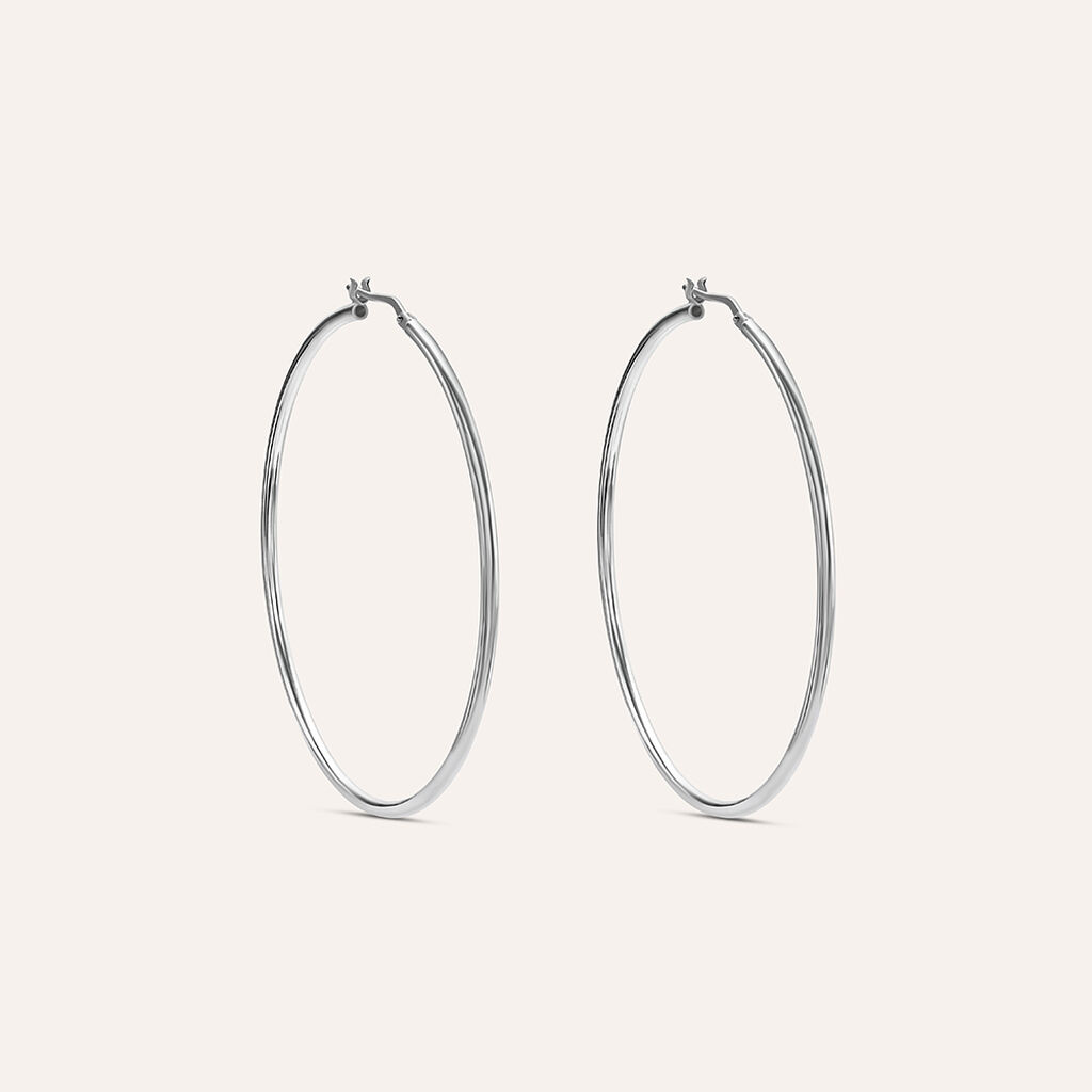 Orecchini A Cerchio Silver Collection Argento Rodiato