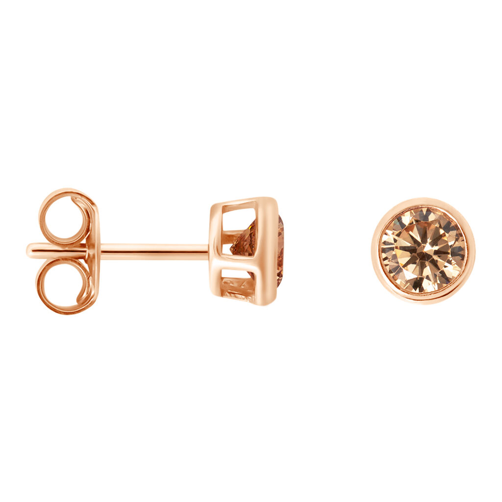 Orecchini Lobo Punto Luce Silver Rainbow Argento Rosa Cubic Zirconia