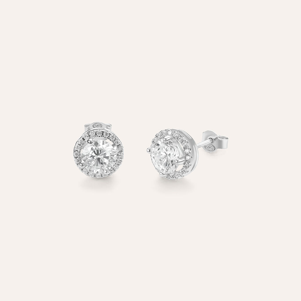 Orecchini Lobo Punto Luce Silver Elegance Argento Rodiato Cubic Zirconia - Orecchini a Lobo Donna | Stroili