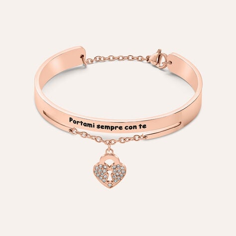 Bangle Sunrise Acciaio Rosa Cristallo - Bracciali Rigidi Donna | Stroili