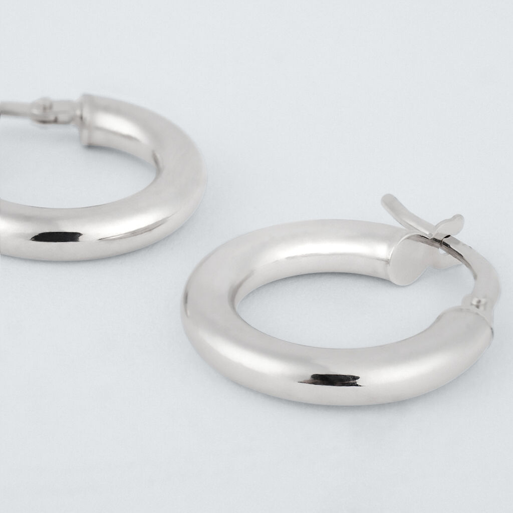 Orecchini A Cerchio Toujours Oro Bianco - Orecchini a Cerchio Donna | Stroili