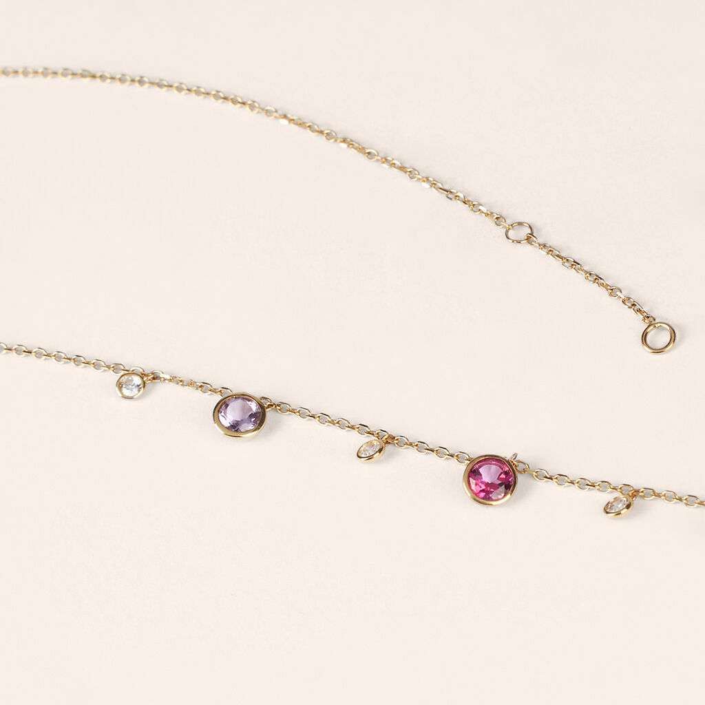 Collana Am&eacute;lie Oro Giallo Topazio Quarzo Cubic Zirconia