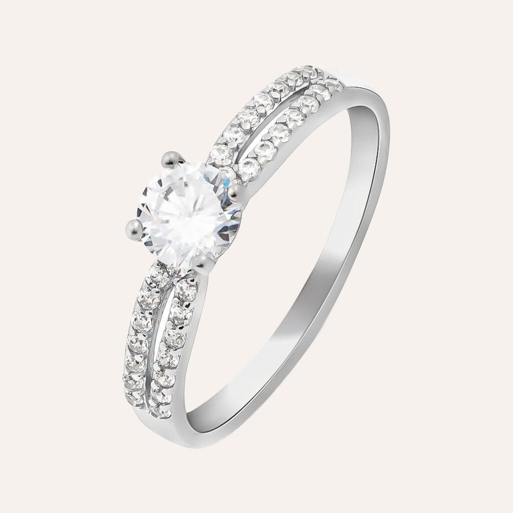 Anello Solitario Silver Elegance Argento Rodiato Cubic Zirconia