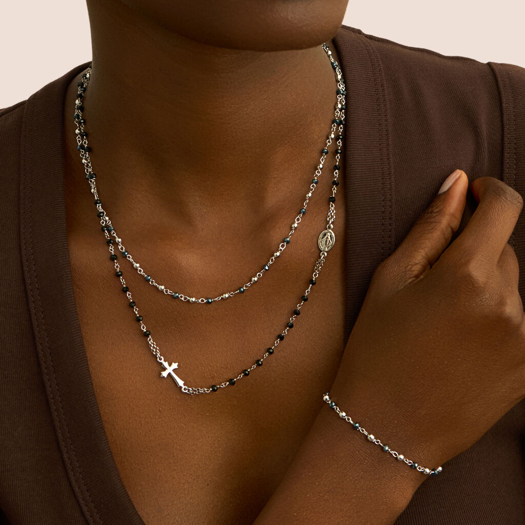 Collana Rosario Silver Soul Argento Rodiato Cristallo - Collane Rosario Donna | Stroili