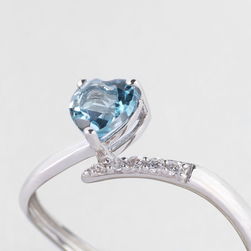 Anello Solitario Amélie Oro Bianco Topazio Cubic Zirconia - Anelli con Pietre Donna | Stroili