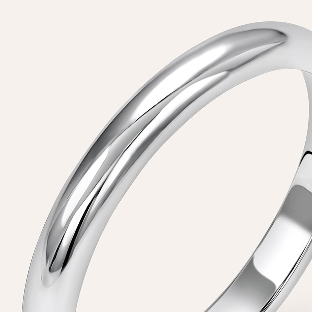 Fede Francesina 2.5 mm Oro Bianco - Anelli con Incisione Unisex | Stroili