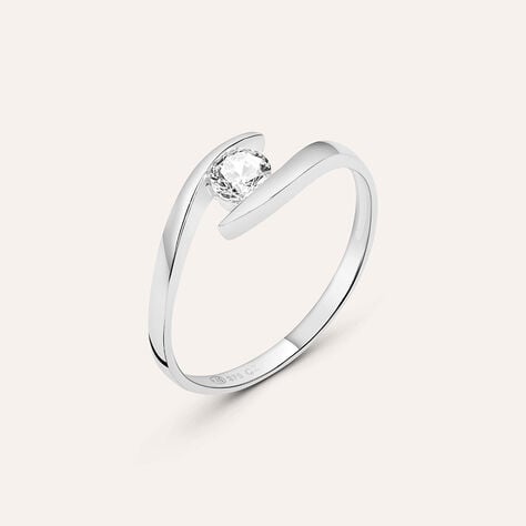 Anello Solitario Claire Oro Bianco Cubic Zirconia - Anelli con Pietre Donna | Stroili