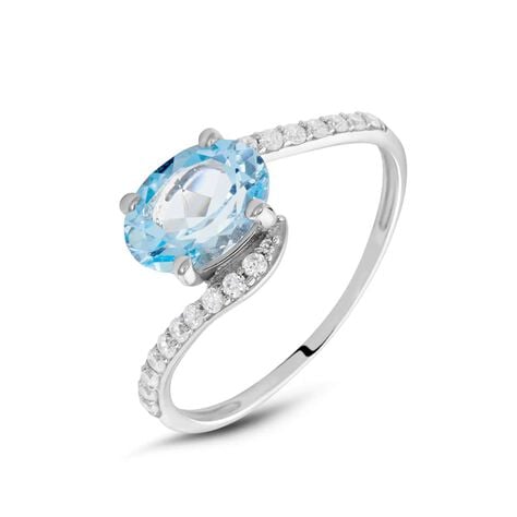Anello Solitario Amélie Oro Bianco Topazio Cubic Zirconia - Anelli con Pietre Donna | Stroili