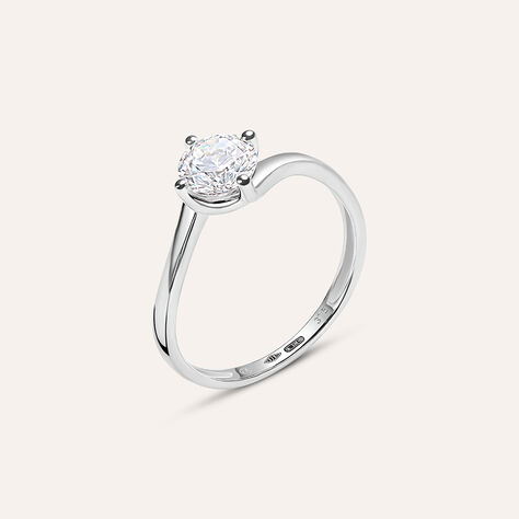 Anello Solitario Claire Oro Bianco Cubic Zirconia - Anelli con Pietre Donna | Stroili