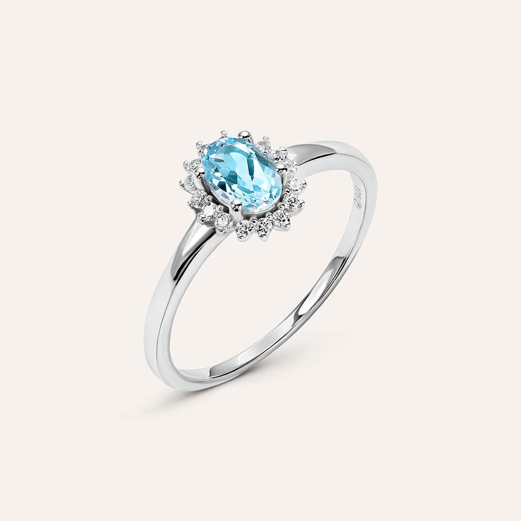 Anello Solitario Amélie Oro Bianco Topazio Cubic Zirconia - Anelli con Pietre Donna | Stroili