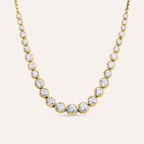 Collana Aura Acciaio Dorato Cubic Zirconia - Collane Donna | Stroili