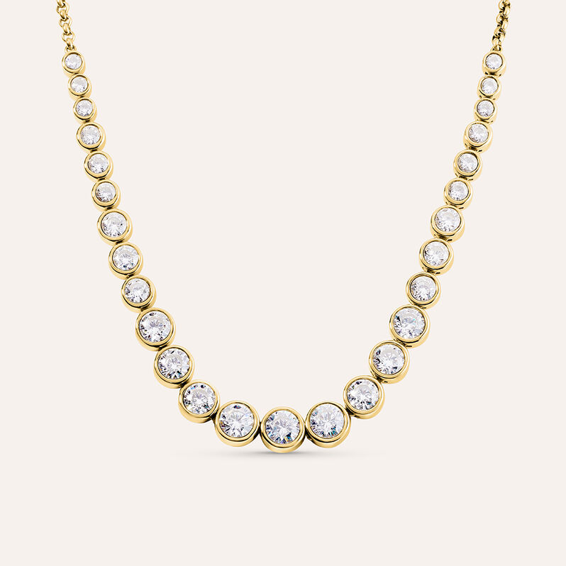 Collana Aura Acciaio Dorato Cubic Zirconia - Collane Donna | Stroili