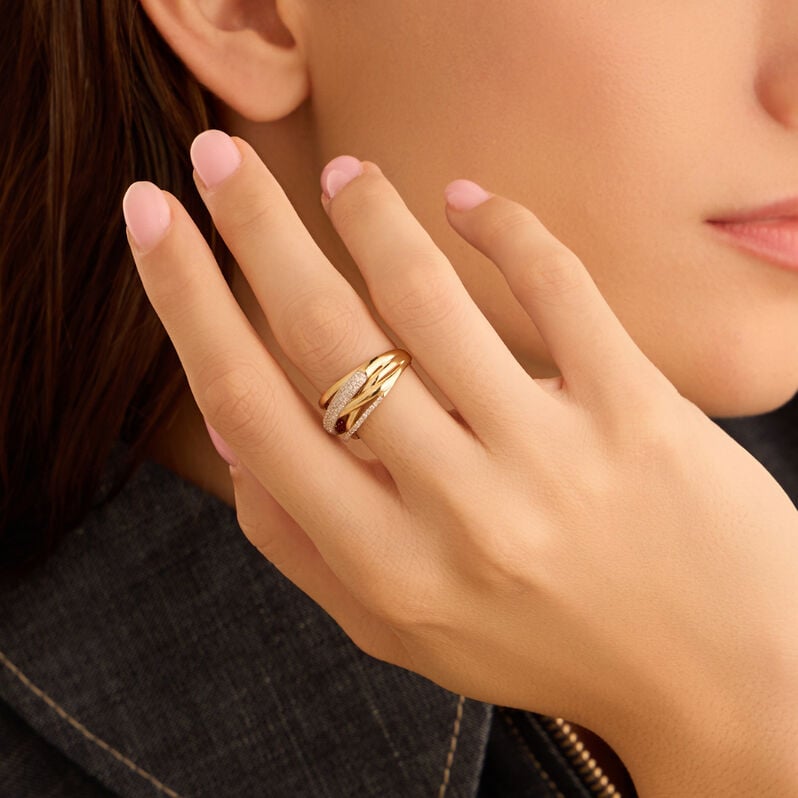 Anello Fascia Sophia Oro Giallo Diamante - Anelli a Fascia Larga Donna | Stroili