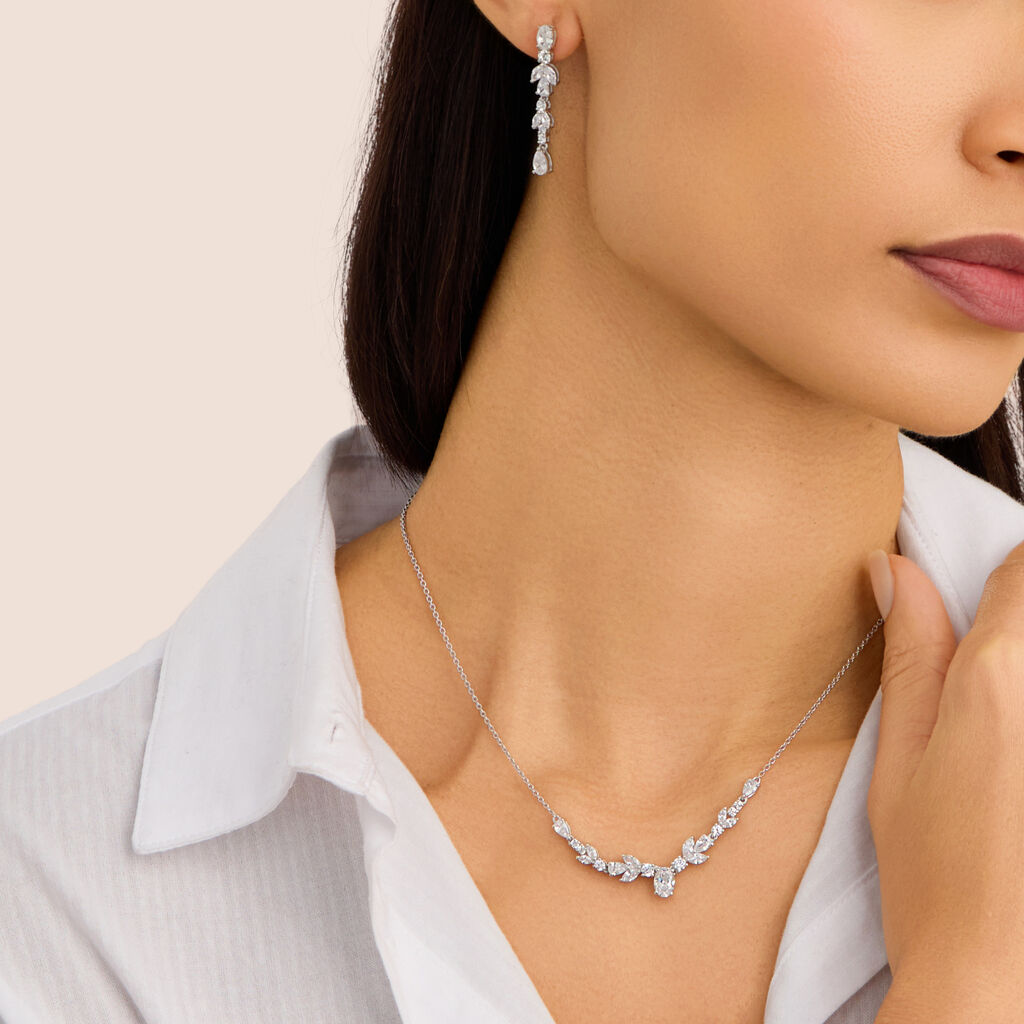 Orecchini Pendenti Silver Elegance Argento Rodiato Cubic Zirconia - Orecchini Pendenti Donna | Stroili