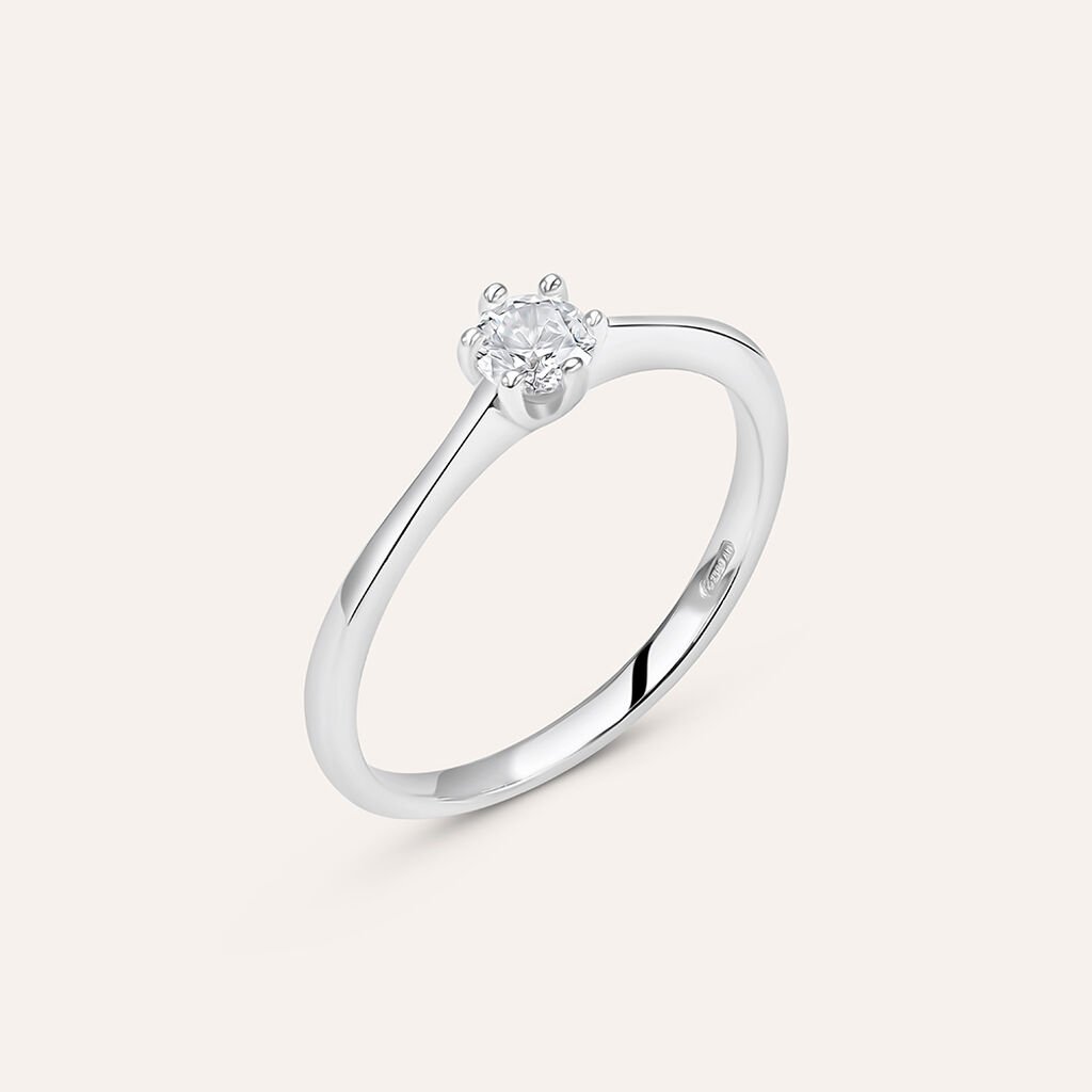 Anello Solitario Silver Elegance Argento Rodiato Cubic Zirconia