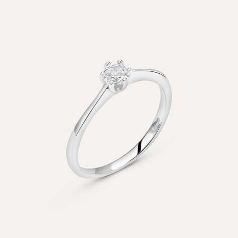 Anello Solitario Silver Elegance Argento Rodiato Cubic Zirconia - Anelli con Pietre Donna | Stroili