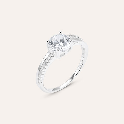 Anello Solitario Silver Elegance Argento Rodiato Cubic Zirconia - Anelli con Pietre Donna | Stroili