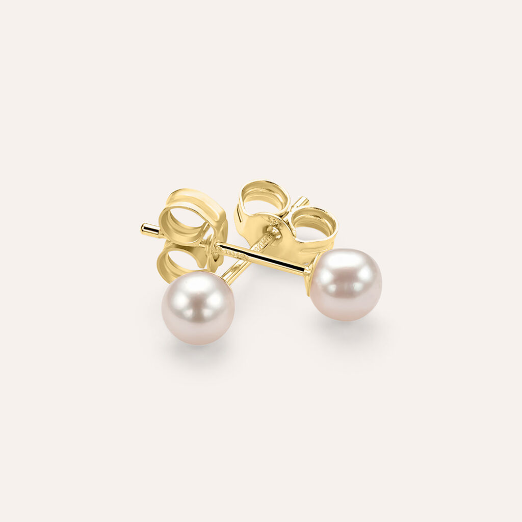 Orecchini Lobo Gabrielle Oro Giallo Perla D'Acqua Dolce