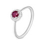 Anello Solitario Charlotte Oro Bianco Rubino Diamante