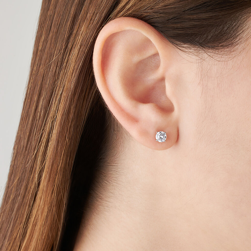 Orecchini Lobo Punto Luce Silver Elegance Argento Rodiato Cubic Zirconia - Orecchini a Lobo Donna | Stroili