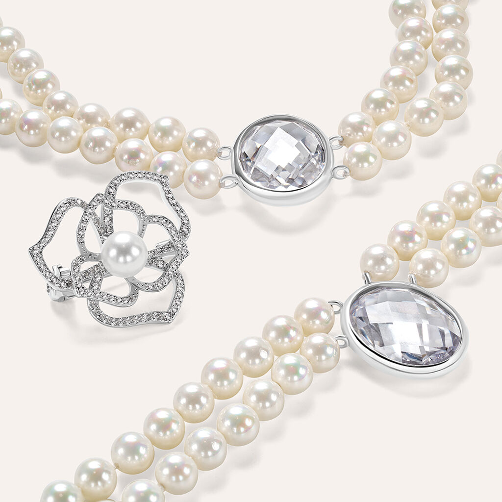 Bracciale Silver Pearls Argento Bianco Perla sintentica Cubic Zirconia - Bracciali Donna | Stroili