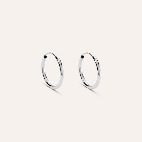 Orecchini A Cerchio Toujours Oro Bianco - Orecchini a Cerchio Donna | Stroili