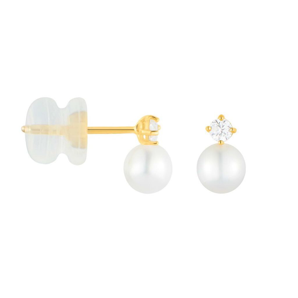 Orecchini Lobo Bon Ton Oro Giallo Perla D'Acqua Dolce Cubic Zirconia - Orecchini a Lobo Donna | Stroili
