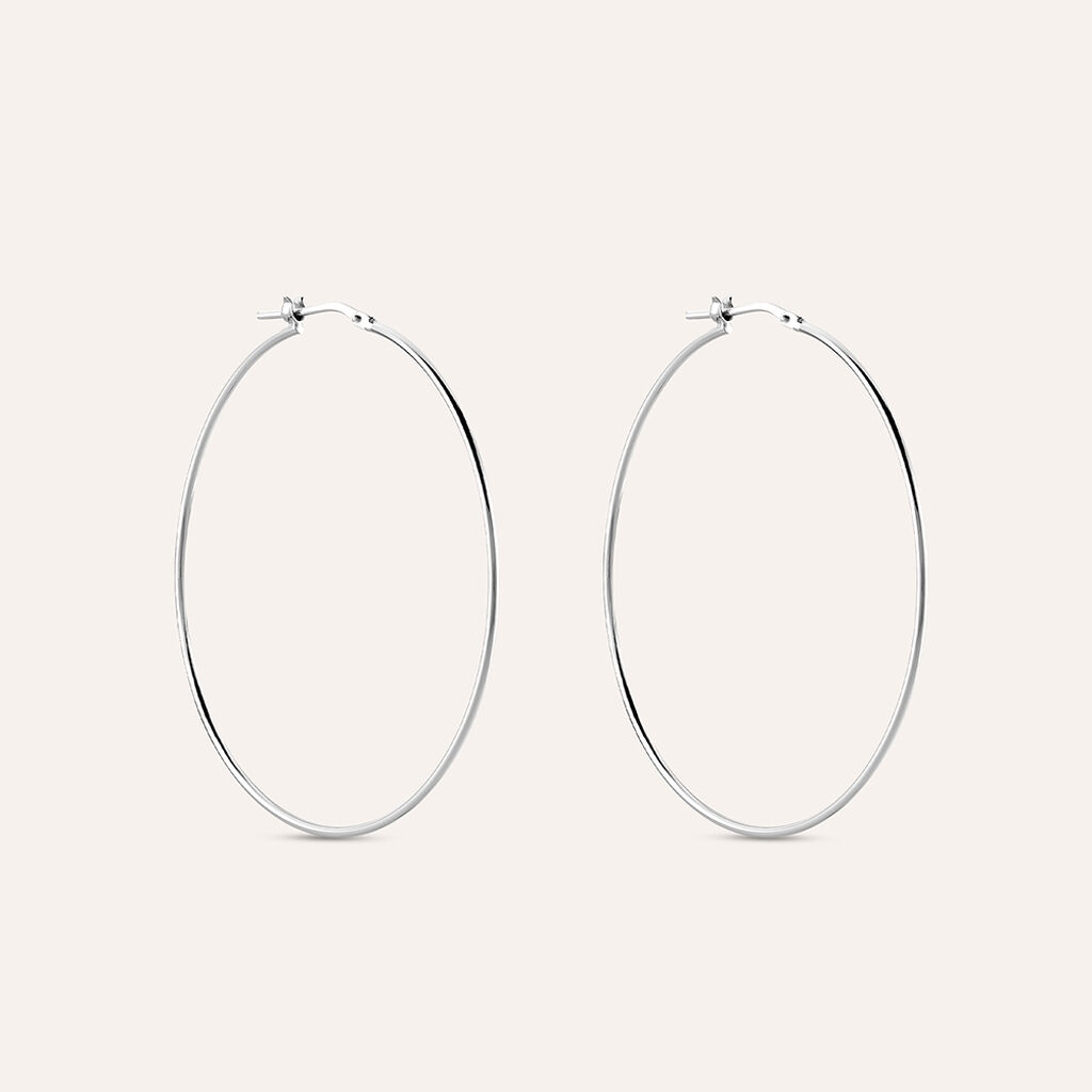 Orecchini A Cerchio Silver Collection Argento Rodiato