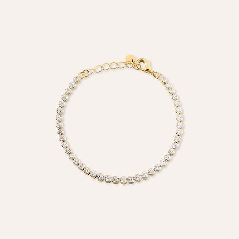 Bracciale Tennis Romantic Shine Metallo Dorato Cristallo - Bracciali Tennis Donna | Stroili