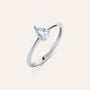 Anello Solitario Acquamarina Oro Bianco Acquamarina