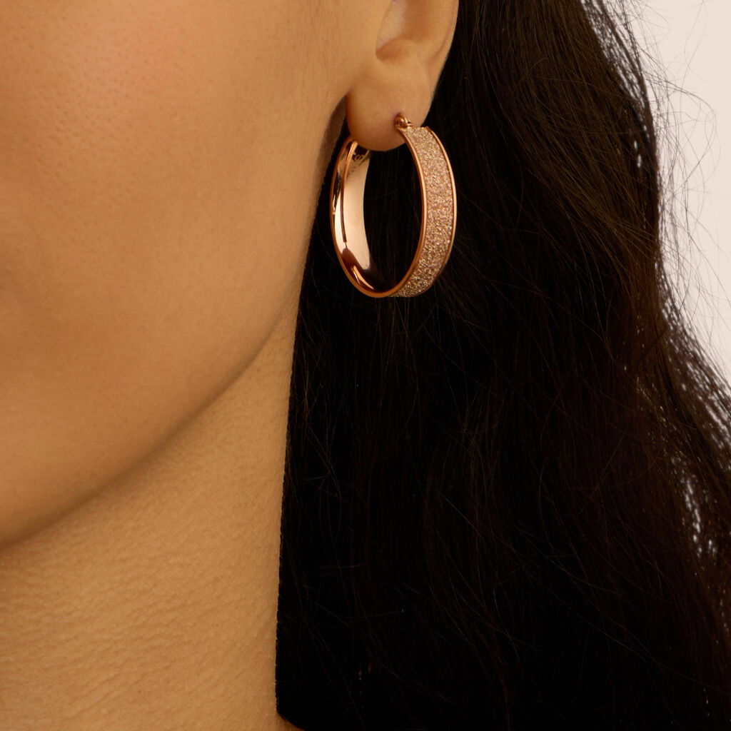 Orecchini A Cerchio Aura Acciaio Rosa