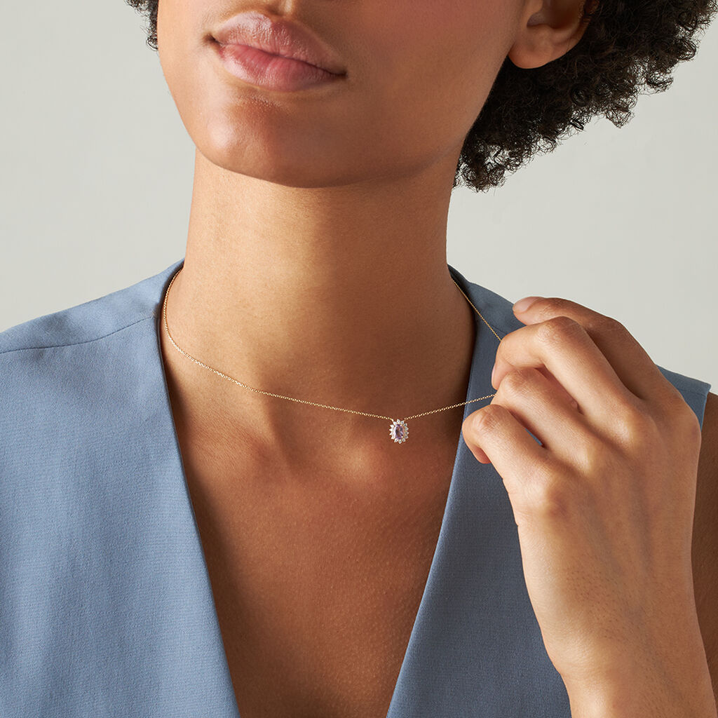 Collana Amélie Oro Giallo Ametista Cubic Zirconia - Collane Donna | Stroili