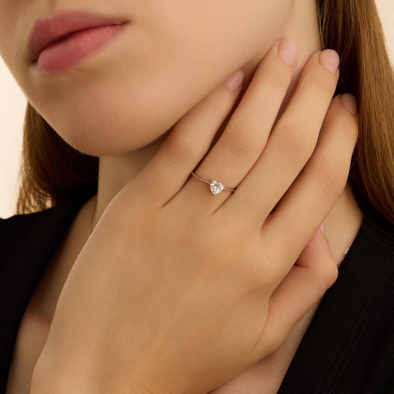 Anello Solitario Claire Oro Bianco Cubic Zirconia - Anelli con Pietre Donna | Stroili