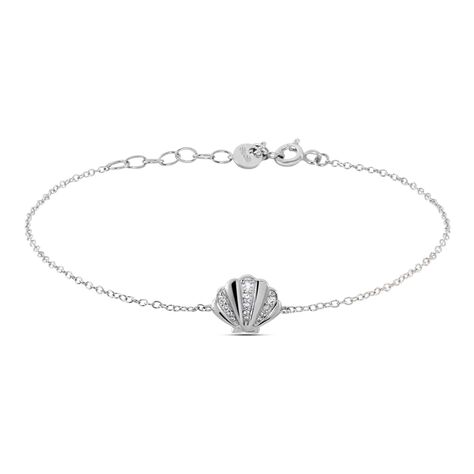Bracciale in argento rodiato e zirconi con conchiglia - Bracciali Amicizia Donna | Stroili