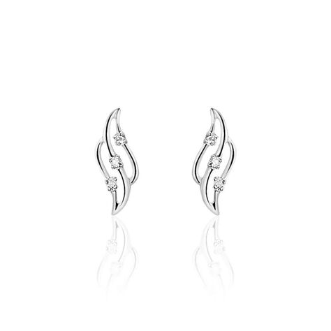 Orecchini in oro bianco e diamanti 0.05 ct - Orecchini a Lobo Donna | Stroili