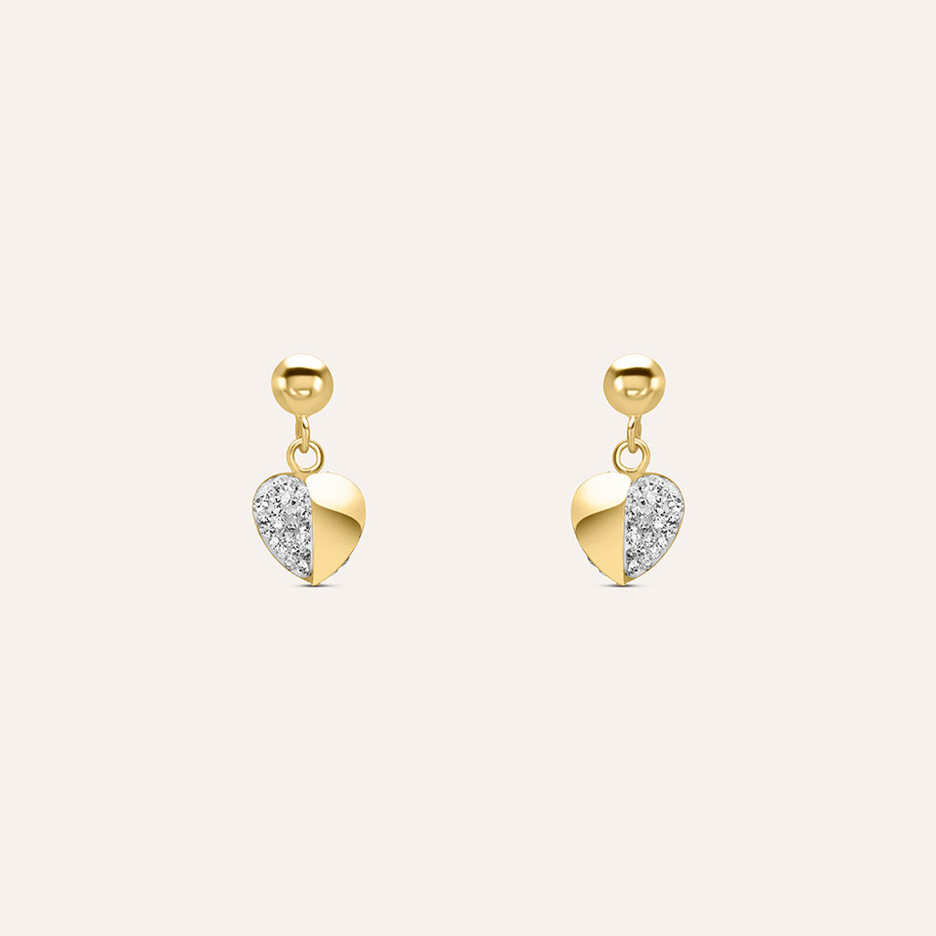 Orecchini Pendenti Crystal Gold Oro Giallo Cristallo