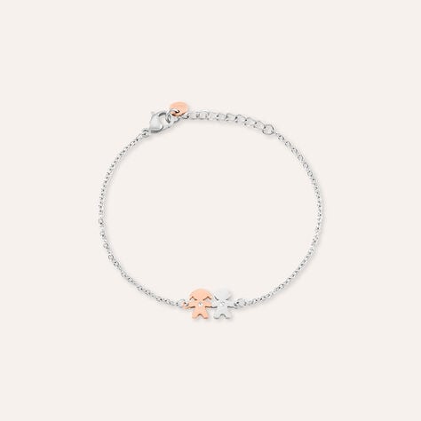 Bracciale Lady Chic Acciaio Bicolore Bianco / Rosa Cristallo - Bracciali Donna | Stroili