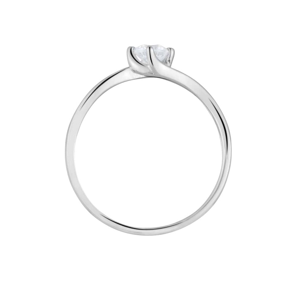 Anello Solitario Claire Oro Bianco E Cubic Zirconia - Anelli con Pietre Donna | Stroili