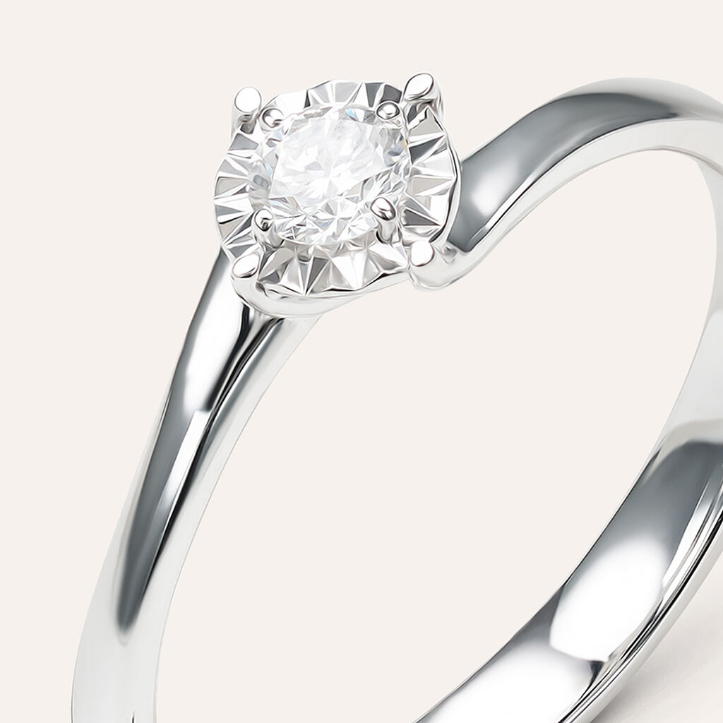 Anello Solitario Valentino Diamotion Oro Bianco Diamante